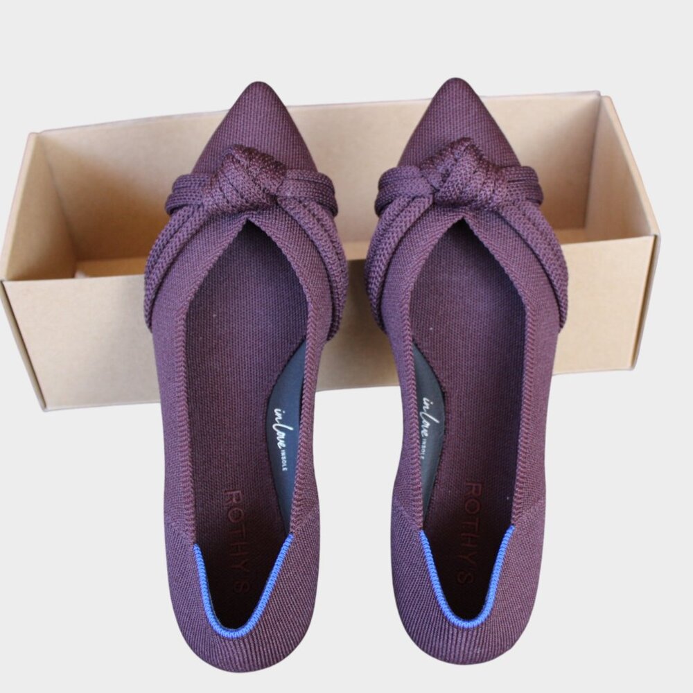 Rothy's The Knot Point II Dark Chocolate Sz 9